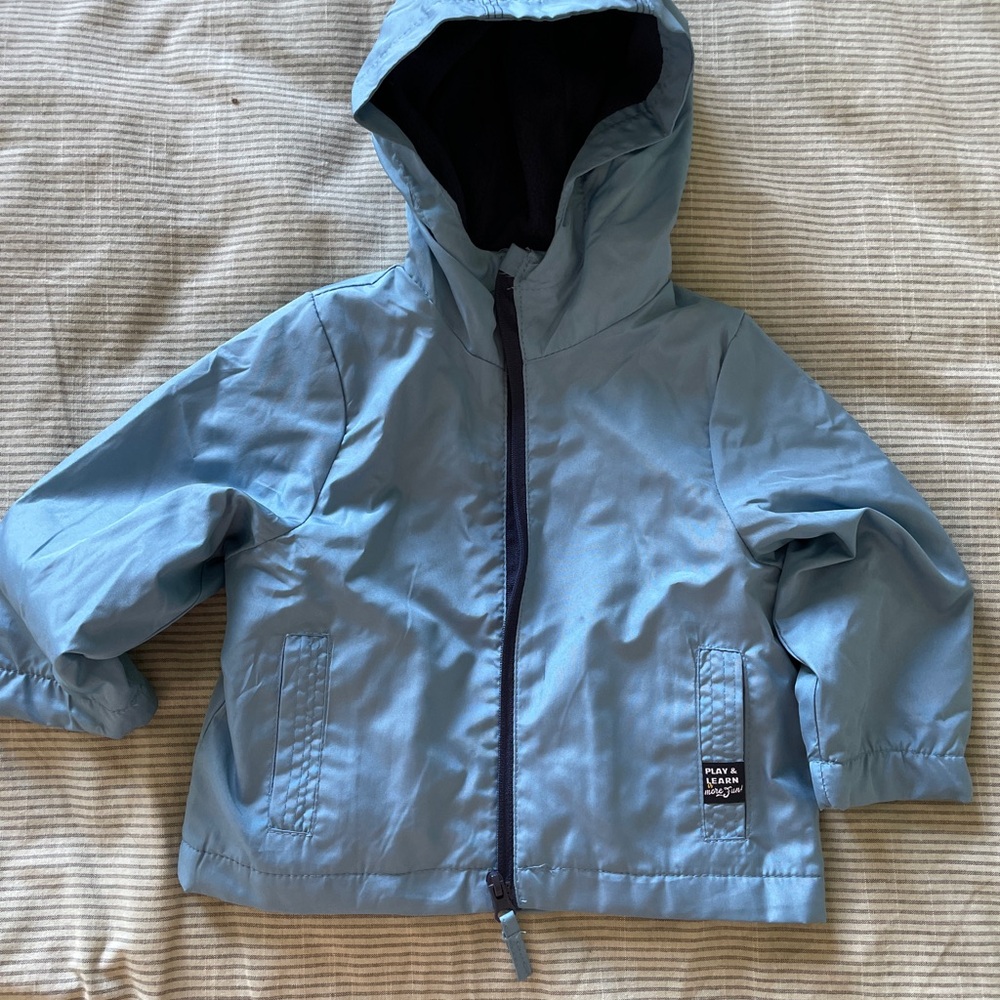 Blue Kids Hooded Windbreaker Jacket